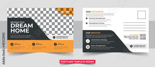 Corporate business or marketing agency postcard template photo