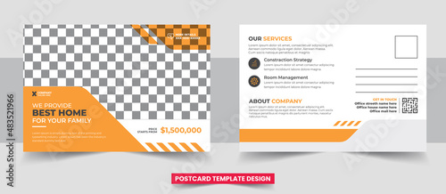 Corporate postcard template design vector