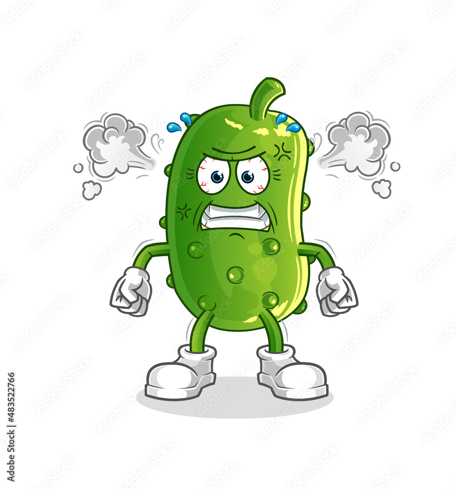 cucumber very angry mascot. cartoon vector cucumber very angry mascot. cartoon vector