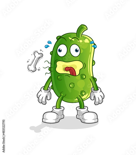 cucumber burp mascot. cartoon vector