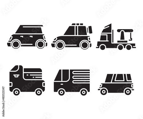 car and transportation icons set