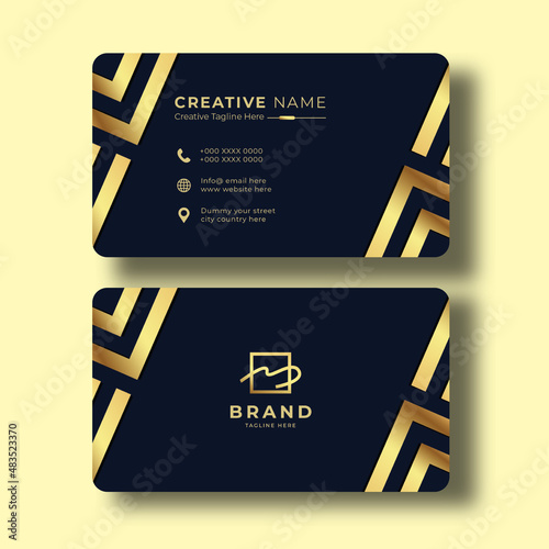 Gold Blue Creative Business Card