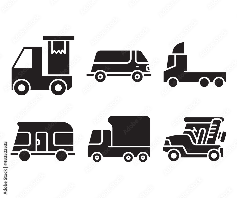 car and transportation icons set