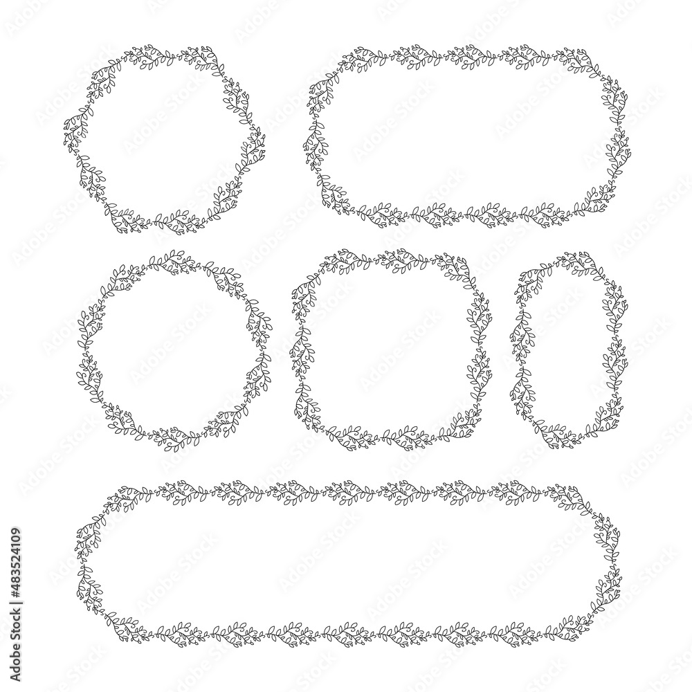 decorative floral frame leaves and flower vector illustration decorative floral frame leaves and flower vector illustration
