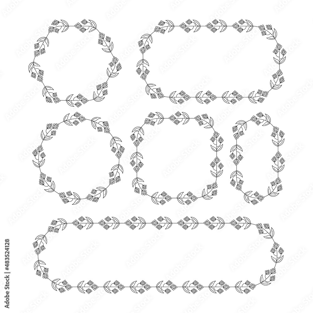 decorative floral frame leaves and flower vector illustration decorative floral frame leaves and flower vector illustration
