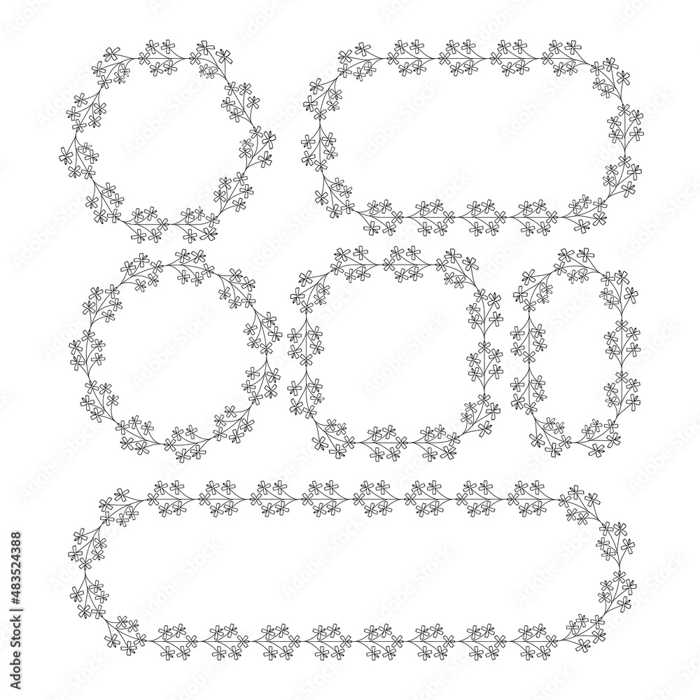 decorative floral frame leaves and flower vector illustration decorative floral frame leaves and flower vector illustration