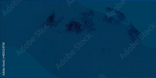 Old blue wall in spots, cracks, stains. Painted concrete wall in abstract grunge style loft. Vintage wall background texture