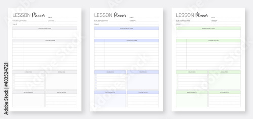 Canvas Print Printable Lesson Planner Template Design