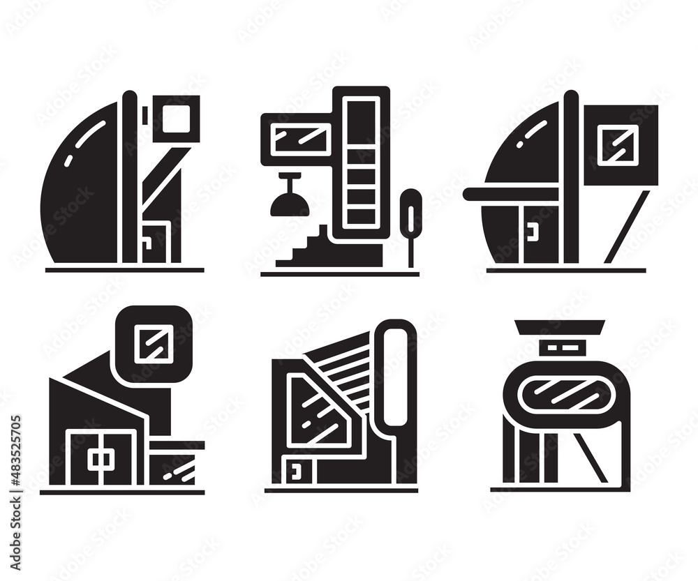 modern building, office, condo, house, modern architecture design icons set modern building, office, condo, house, modern architecture design icons set