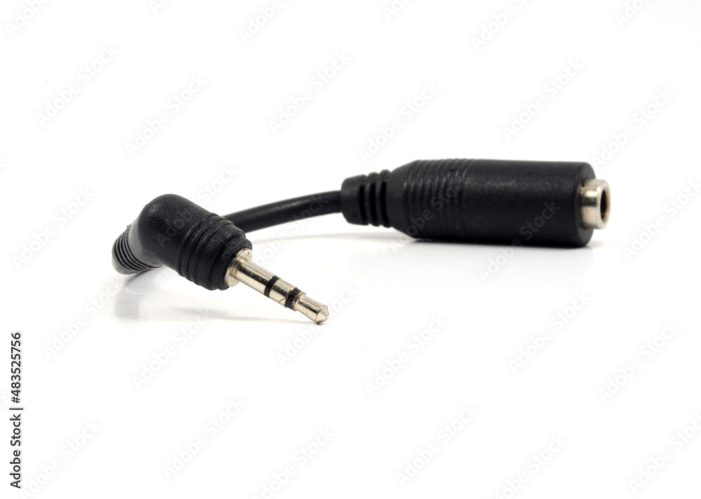 Speaker Adaptor audio cable on the white background. Speaker Adaptor audio cable on the white background.