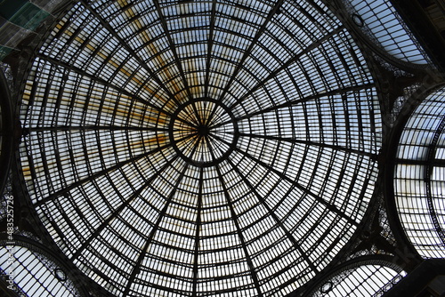 Glass ceiling of the Galleria in Naples, Italy