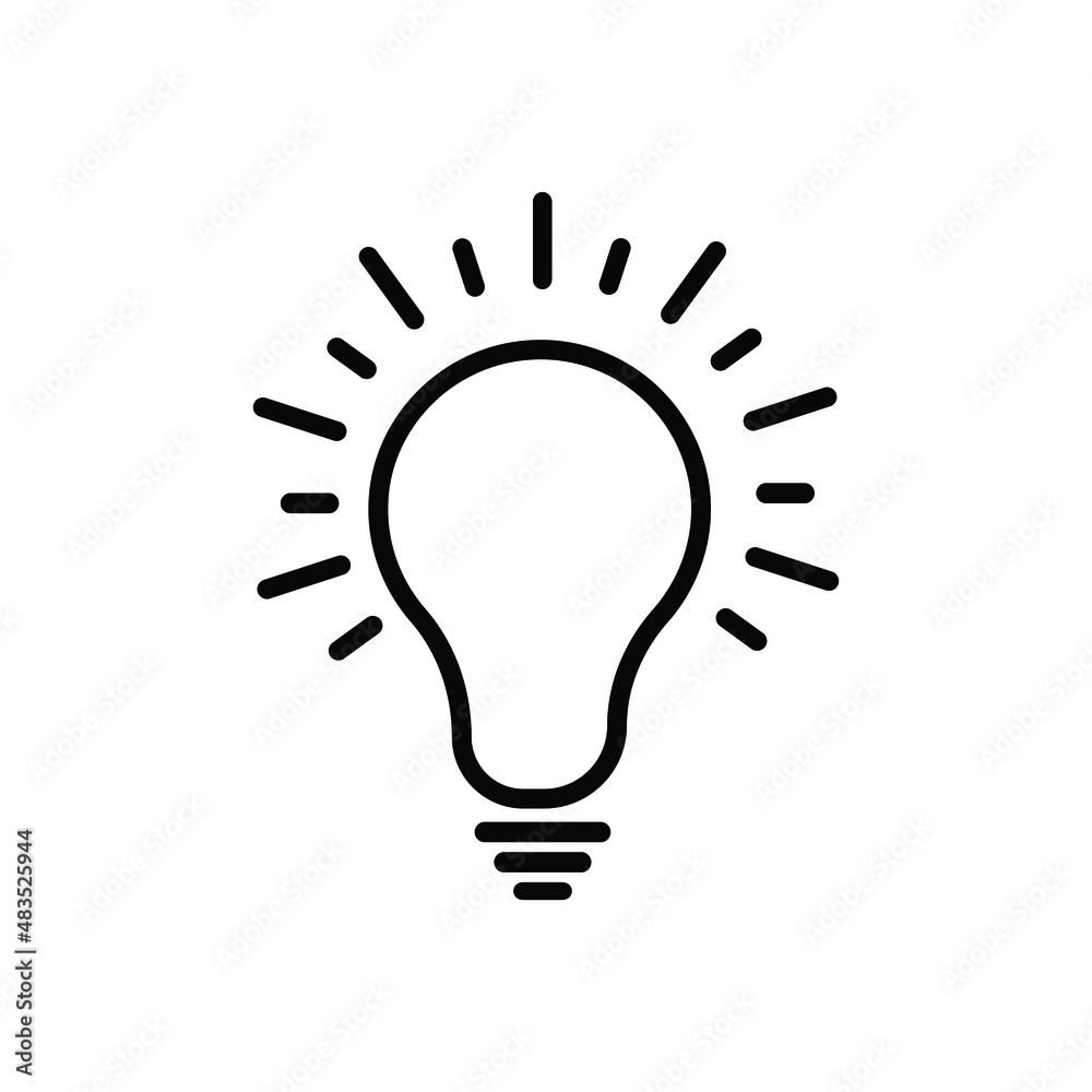 light bulb icon vector isolated on white background, idea icon light bulb icon vector isolated on white background, idea icon