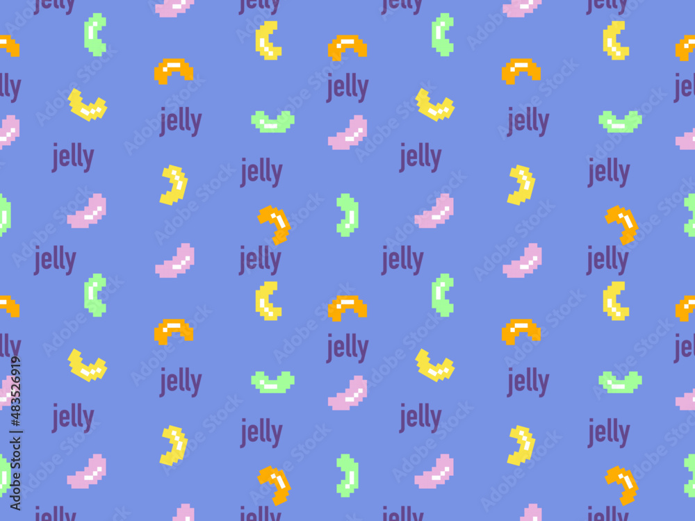 custom made wallpaper toronto digitalJelly cartoon character seamless pattern on blue background.Pixel style
