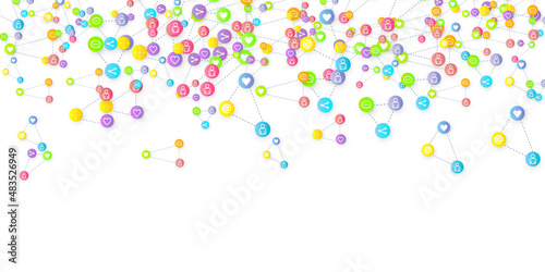 Social media marketing icons internet tags target