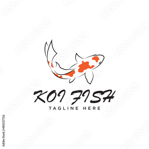 koi fish logo vector icon illustration