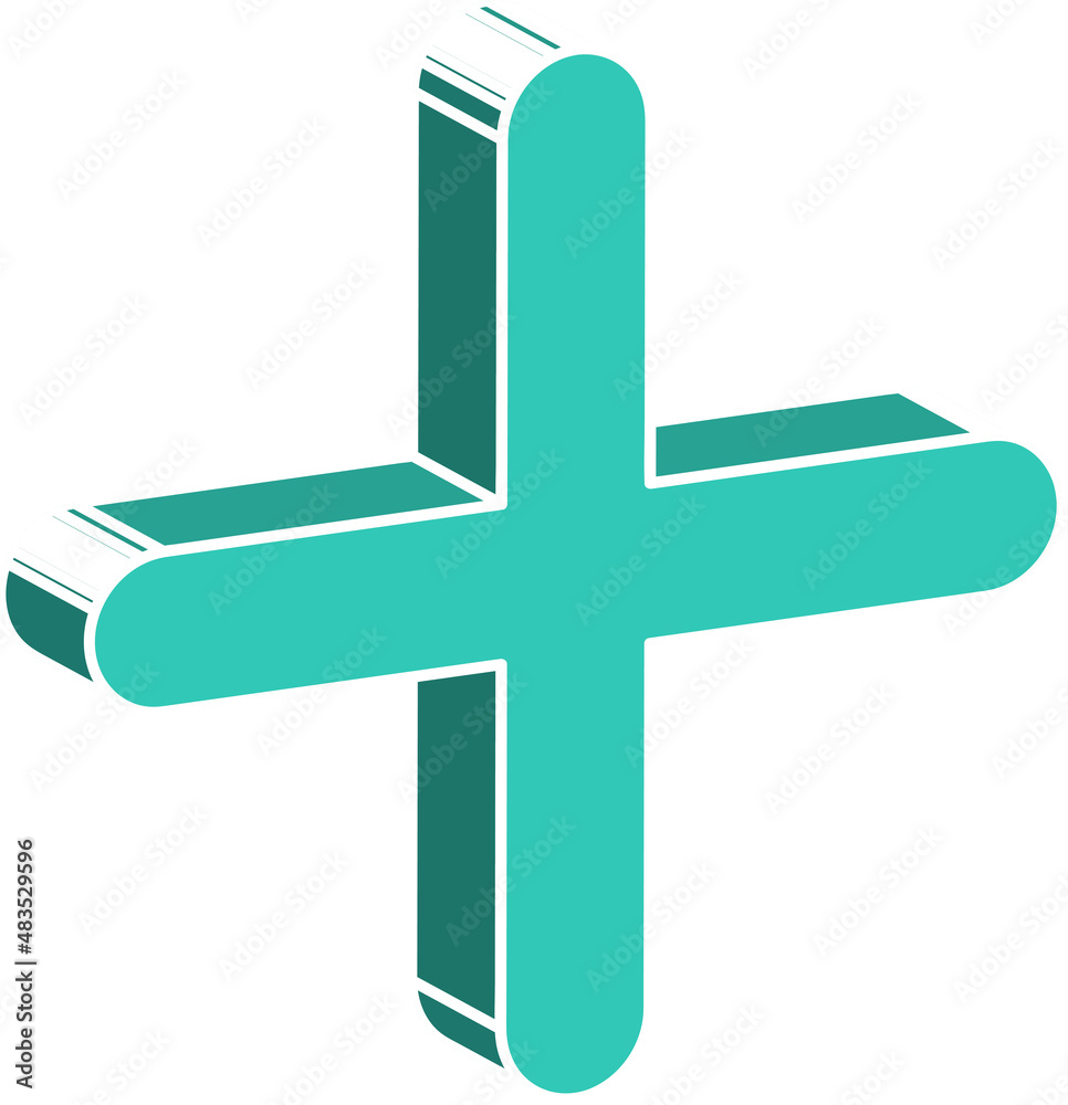 Fototapeta premium Button Plus icon sign symbol design