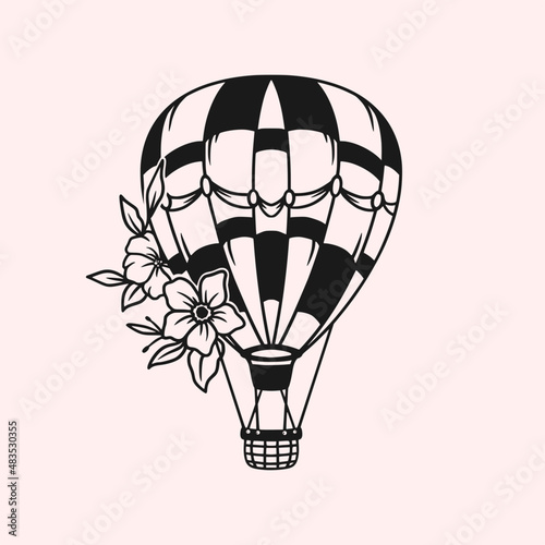beautiful hot air balloon vector
