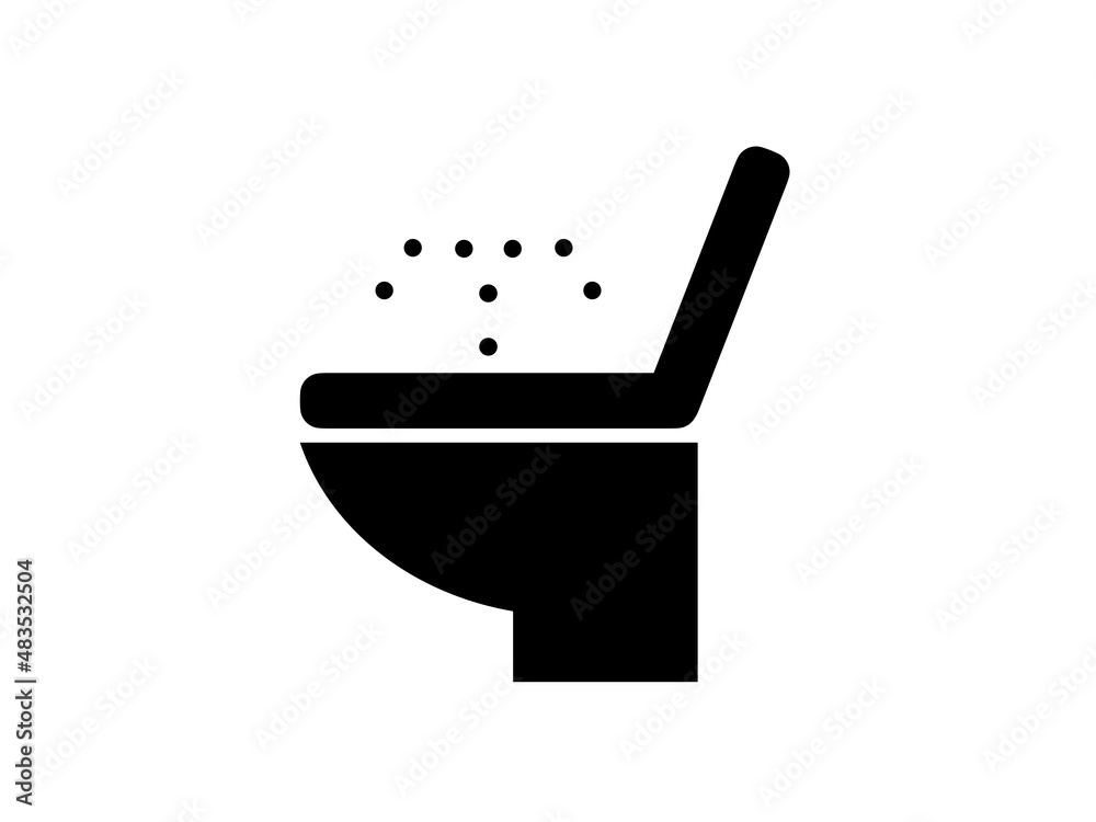 洋式トイレウォシュレットアイコン:黒 洋式トイレウォシュレットアイコン:黒