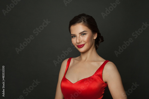 Fashion beauty portrait of attractive young woman with makeup