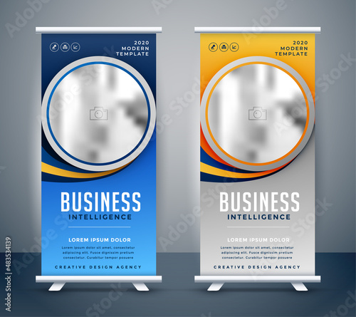 stylish modern roll up standee banner design