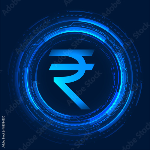 digital rupee technology circuit background design