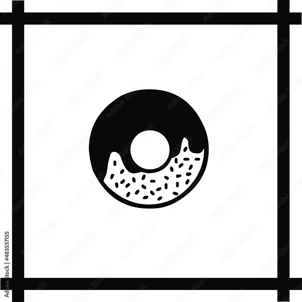 Fototapeta premium Donuts vector icon. Donut icon image in square. Vector concept illustration for design. 