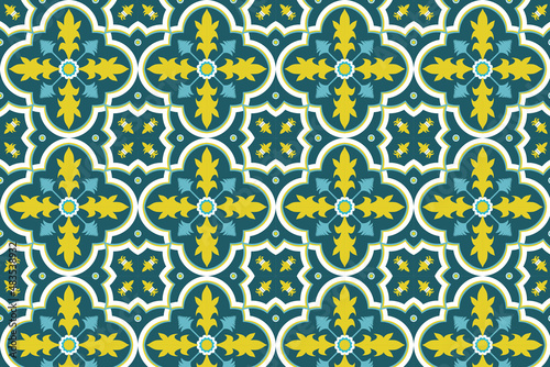 seamless pattern with Moroccan and Turkish style design for decorating, wallpaper, fabric, tile, clothing, carpet,tablecloth,mosaic,ceramic,tableware and etc.