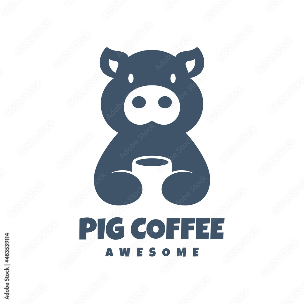 Illustration vector graphic of Pig Coffee, good for logo design