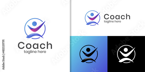 Coach success logo design for Life coaching logo, coaching Dream of success logo design vector template