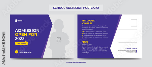 Junior School Education Admission Eddm Postcard Design Template for Kids