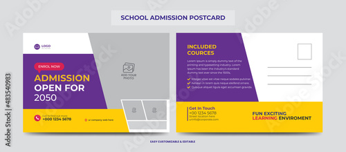 Junior School Education Admission Eddm Postcard Design Template for Kids