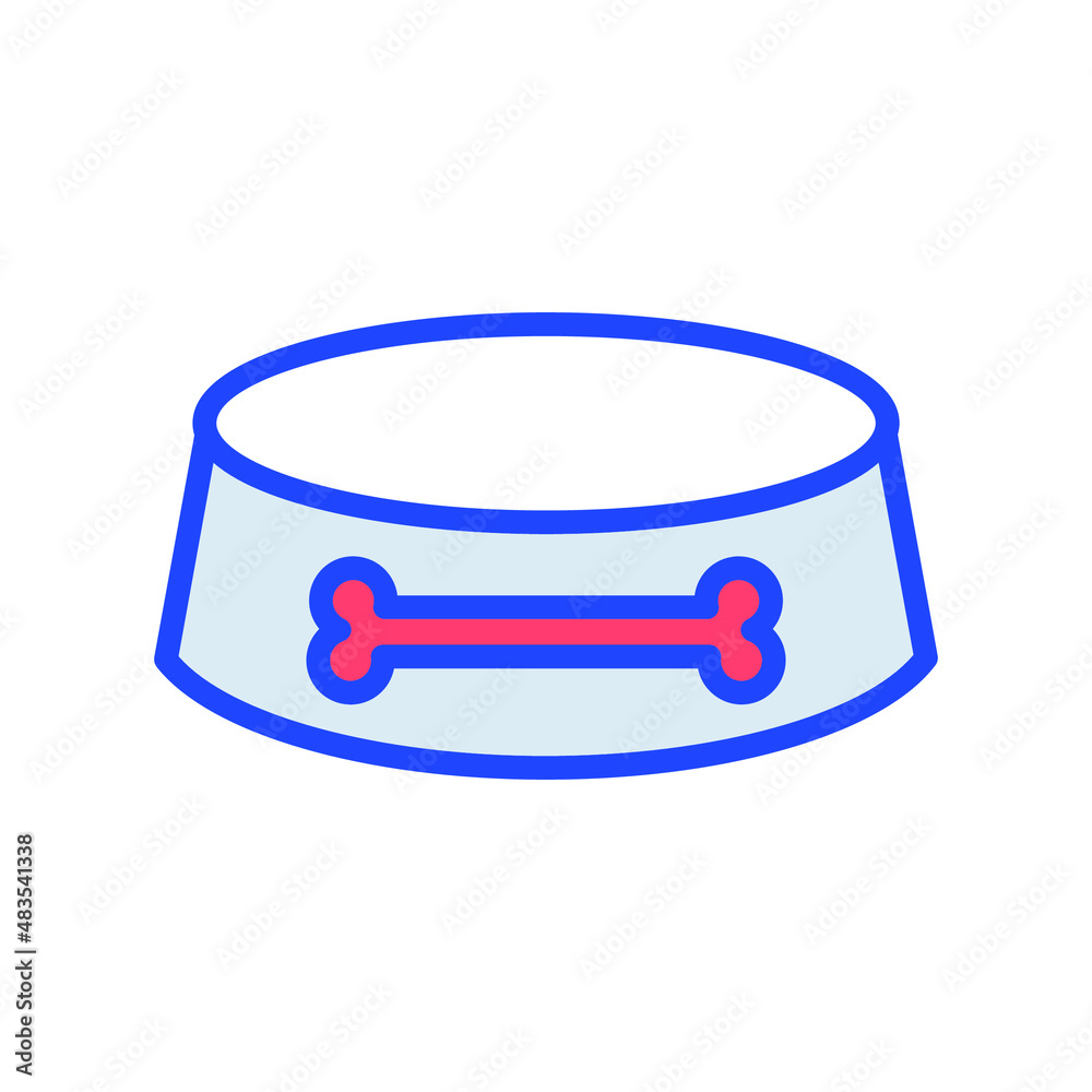 Dog Food Bowl Isolated Vector icon which can easily modify or edit

