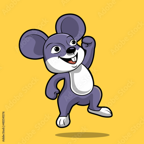mouse jumping isolated cute cartoon illustration concept