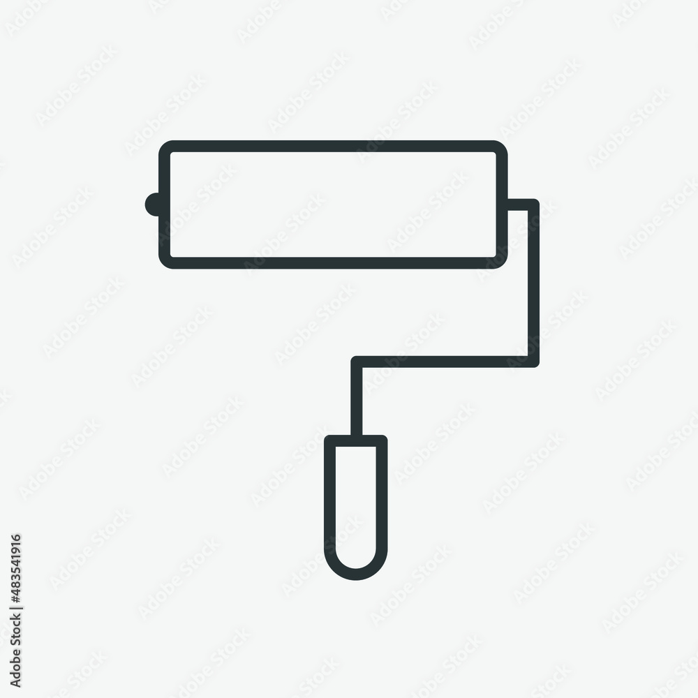 Brush, roller, paint tool icon vector Brush, roller, paint tool icon vector