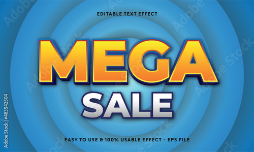 editable mega sale vector text effect with modern style design usable for logo or company campaign 