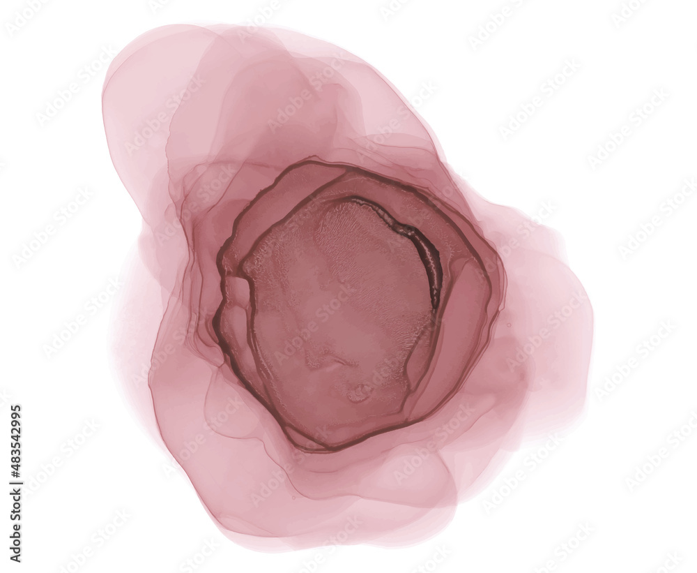 Fototapeta premium Alcohol ink abstract shape Hand drawn pink texture
