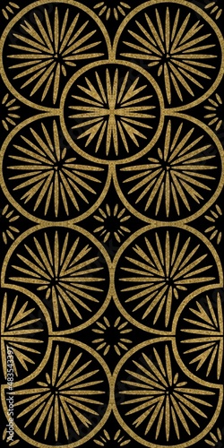 Seamless Repeating Pattern Tile Gold Black