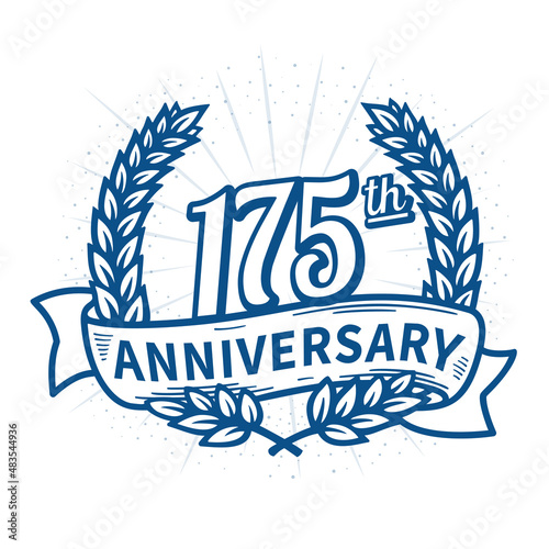 175 years anniversary celebration logotype. 175th anniversary logo. Vector and illustration.