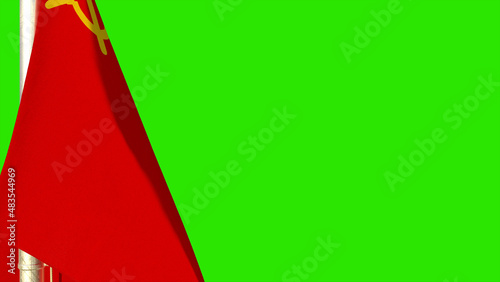  flag for independence day on green screen, isolated - object 3D rendering