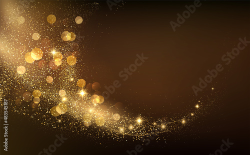 2022 New Year Abstract shiny color gold wave design element