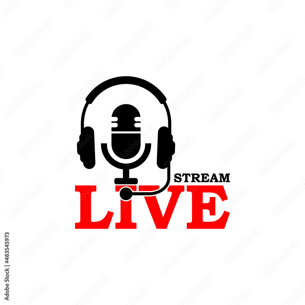 Live stream icon logo template isolated on white background Live stream icon logo template isolated on white background