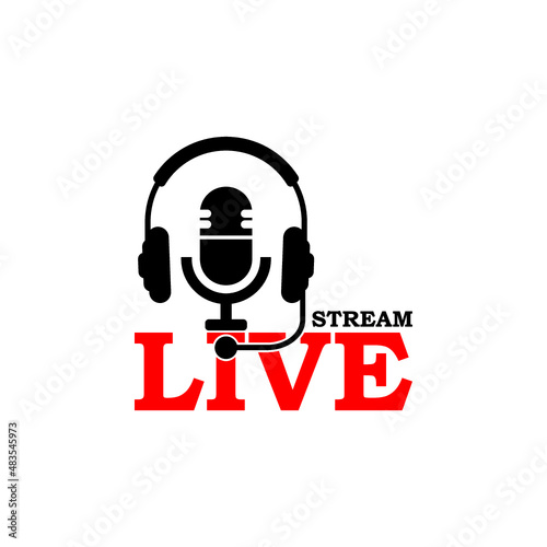 Live stream icon logo template isolated on white background