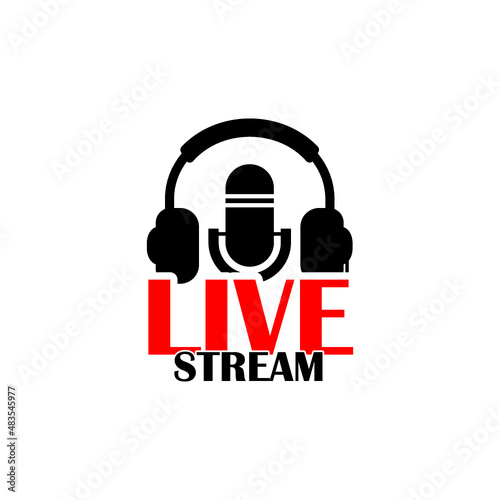 Live stream icon logo template isolated on white background