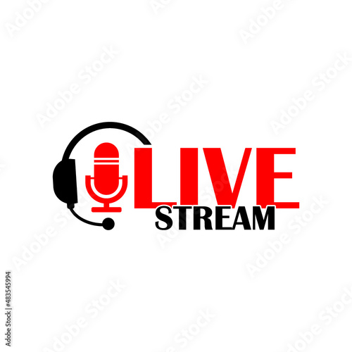 Live stream icon logo template isolated on white background
