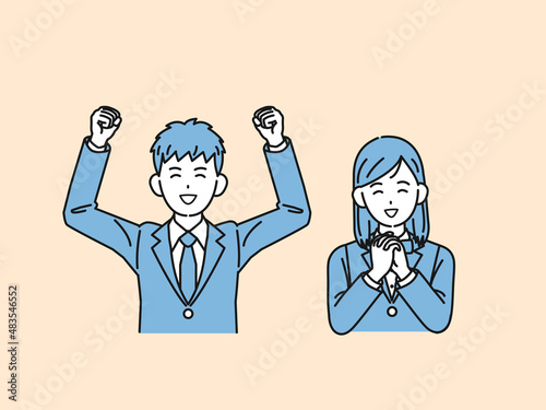 喜ぶ学生　中高生　高校生　中学生　男女　笑顔　嬉しい