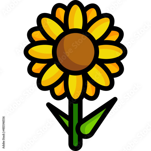 sunflower line icon