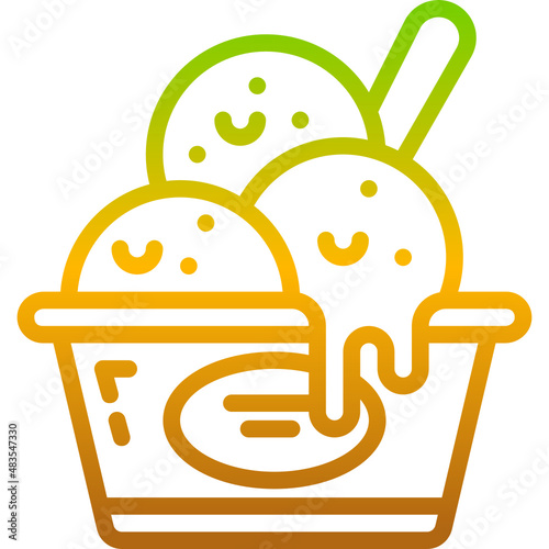ice cream gradient icon