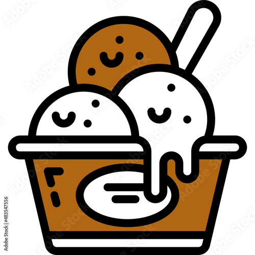 ice cream one color icon