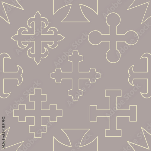 Seamless pattern with Medieval heraldic crosses for your project