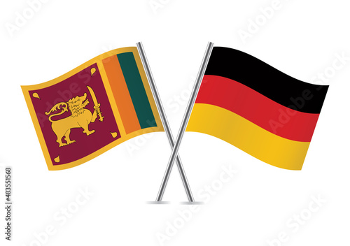 Free Download Sri Lanka and Germany flags. Sri Lanka and German flags isolated on white background. Lion flag. Sinha Flag. Vector icon set. Vector illustration. - GFXLoad